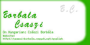 borbala csaszi business card