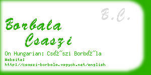 borbala csaszi business card